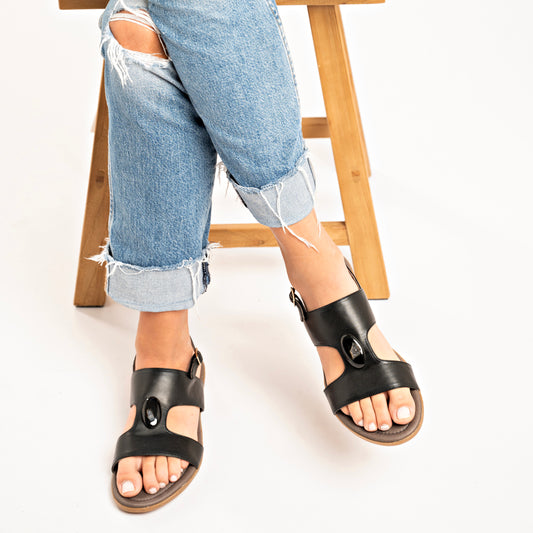 77:77 Iconic H grounding shoes with Black Onyx Druzy crystal