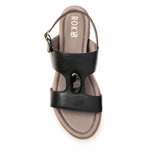 77:77 Iconic H grounding shoes with Black Onyx Druzy crystal