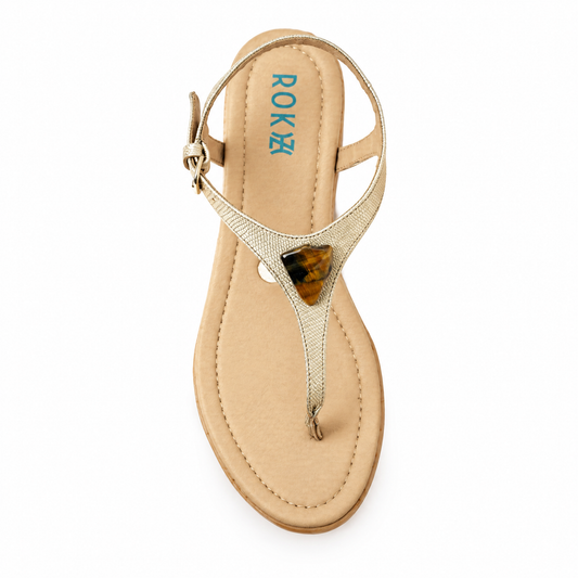 11:11 Grounded Goddess grounding shoes with Tiger's Eye crystal