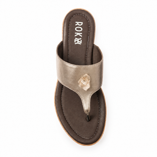88:88 Gaia Band grounding shoes with Clear Quartz crystal