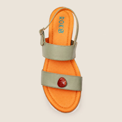 
55:55 Timeless Arc women's grounding shoes with Carnelian crystal