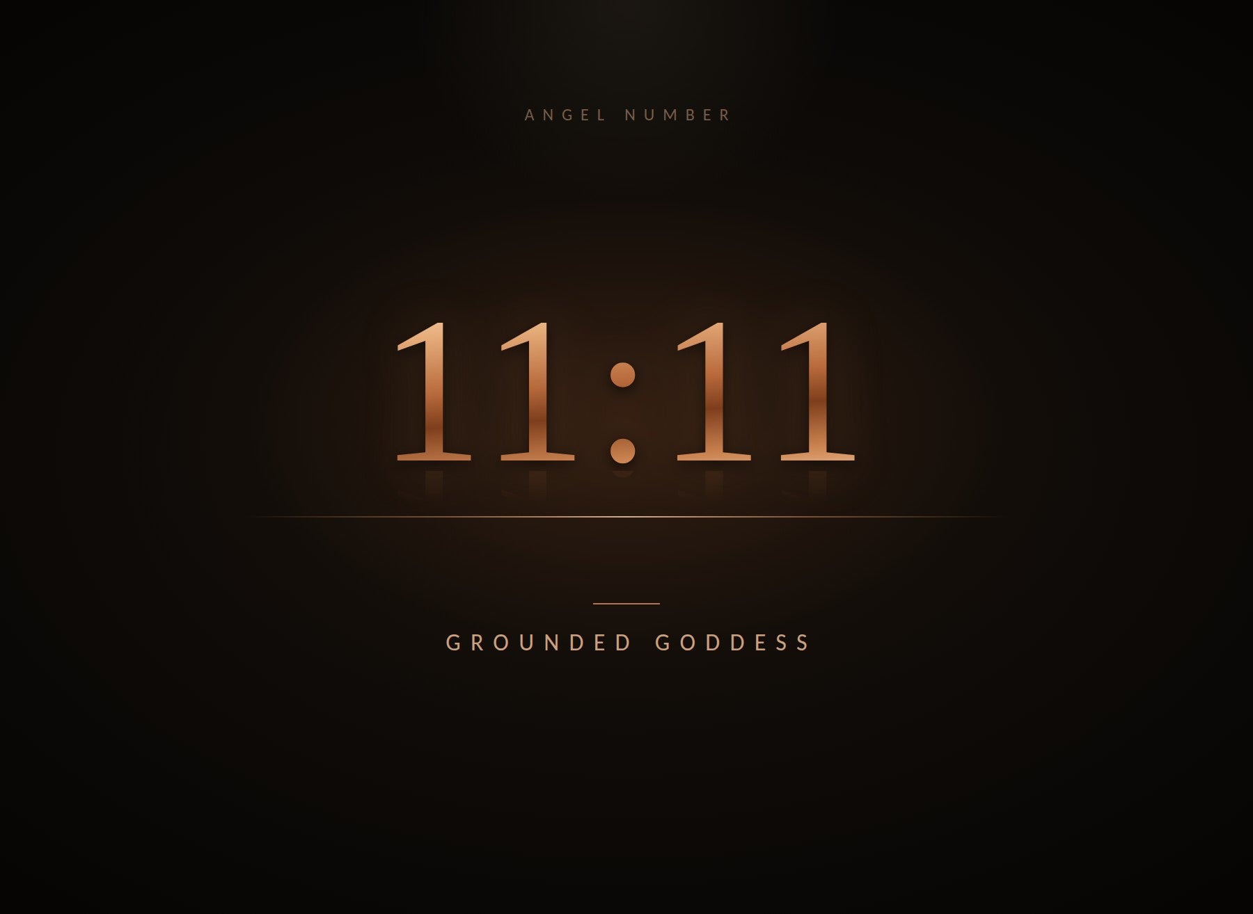 11:11 (1111) angel number in engraved copper, Grounded Goddess